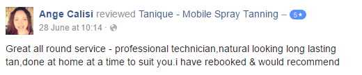 Tanique mobile spray tan reviews in Stafford