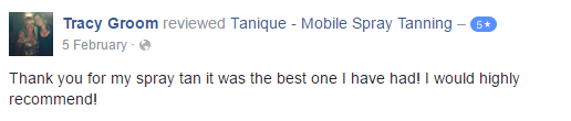Tanique mobile spray tan reviews in Stafford