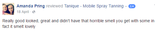 Tanique mobile spray tan reviews in Stafford